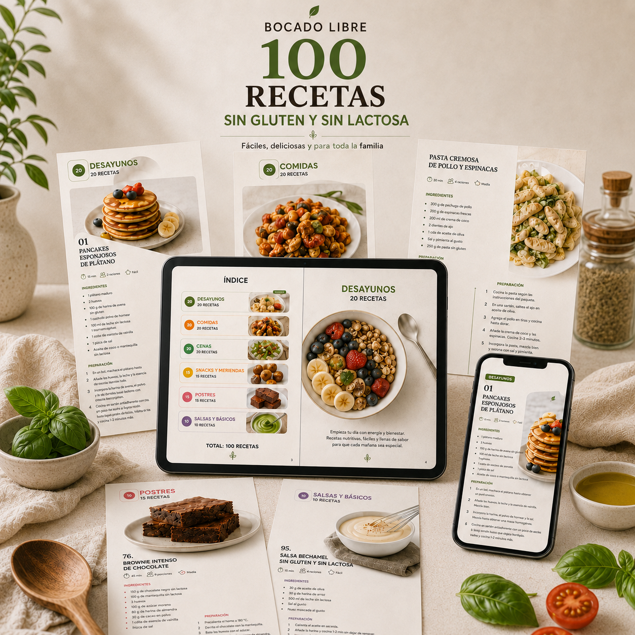 +100 Recetas Sin Gluten y Lactosa